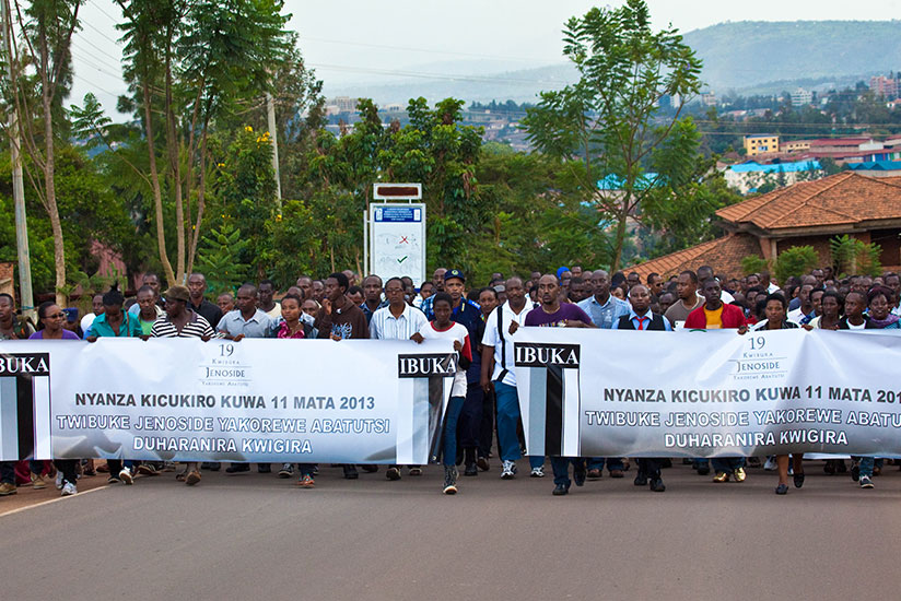 Residents of Kicukiro District during a walk to remember the victims of the 1994 Genocide against the Tutsi. / File