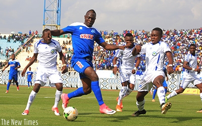 Rayon Sports forward Ismaila Diarra struggled against the Burundian side on Saturday. Samuel Ngendahimana.