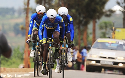 Rwandan riders  snatched silver medals in elite men category during the ongoing African Championship. Sam Ngendahimana.