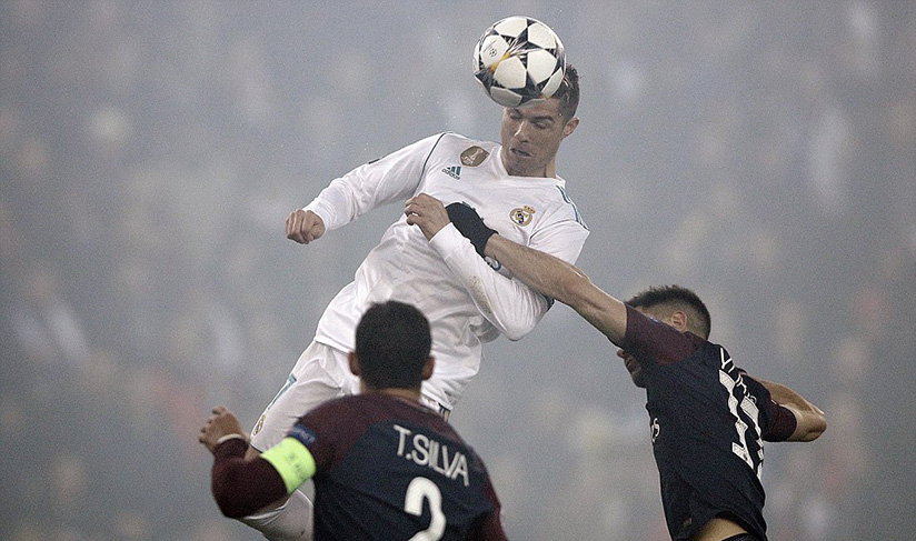 The Real Madrid No 7 rose highest to meet Lucas Vazquez's excellent cross and head the visitors into a second-half lead.