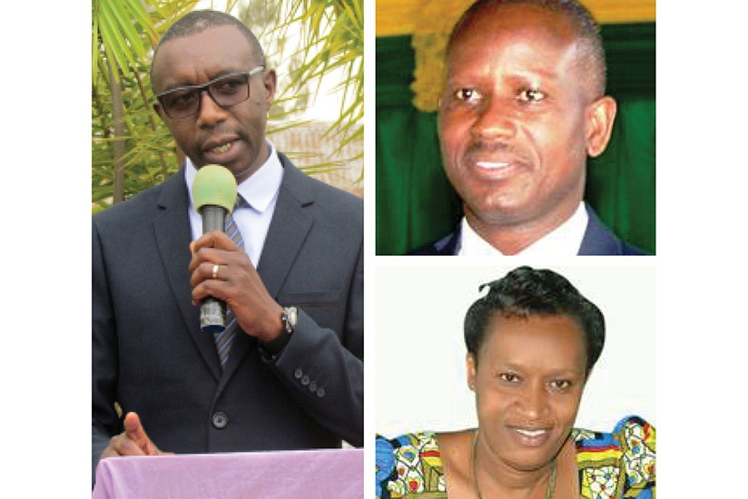 CLOCKWISE: The dismissed mayor Francois Xavier Mbabazi, Epimaque Twagirimana, and Annonciata Kambayire. (Photos by Kelly Rwamapera)