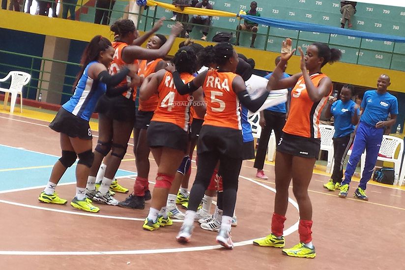 RRA, seen here during a loc al game, beat Ngong 25-18, 15-25, 25-21, 25-14 to put themselves in a good position ahead of today's second match against title holders Ahly of Egypt. File photo