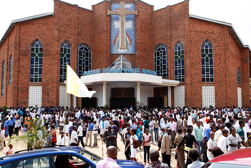 Christians at Regina Pacis parish in Remera. The government is reviewing the existing law regulating churches and mosques after establishing loopholes that have led to establishmen....