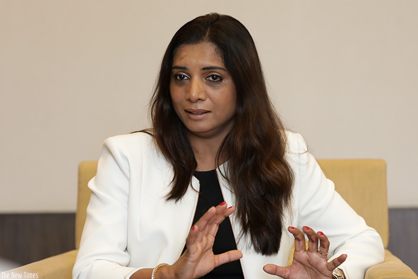 JurisTax CEO Nishi Kichenin speaks during the interview with The New Times. T. Kisambira.