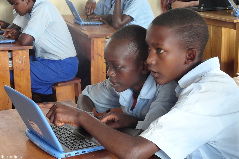 Students during a computer class. (File photo)rn