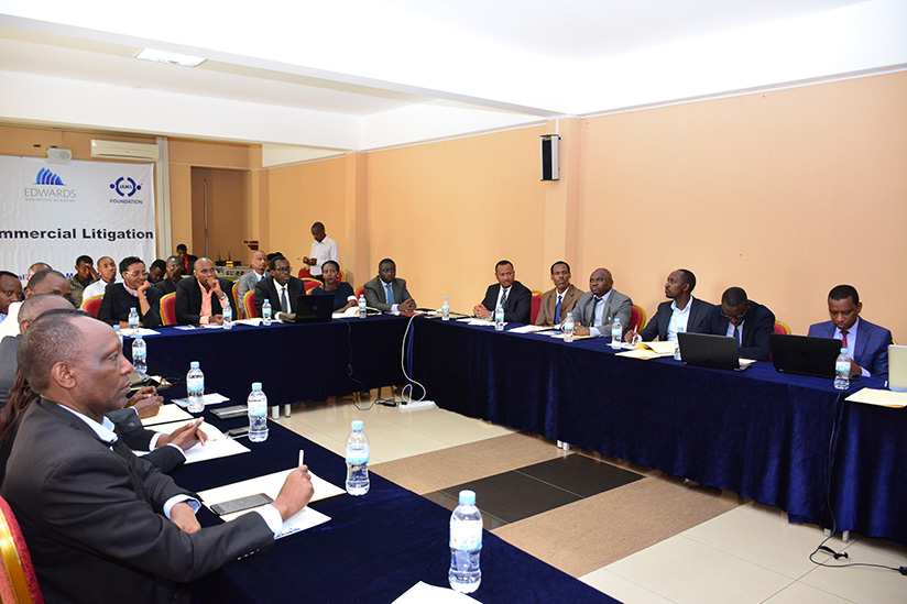 The group of 30 who at the end of this training, the project will support in screening cases that are appropriate for mediation and organizing mediation sessions by judges. Kelly Rwamapera