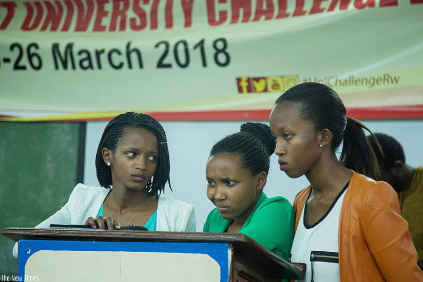 Participants consult each before answering a question during the Northern Province leg of the challenge last week. Strike team won the regional contest and will represent the provi....