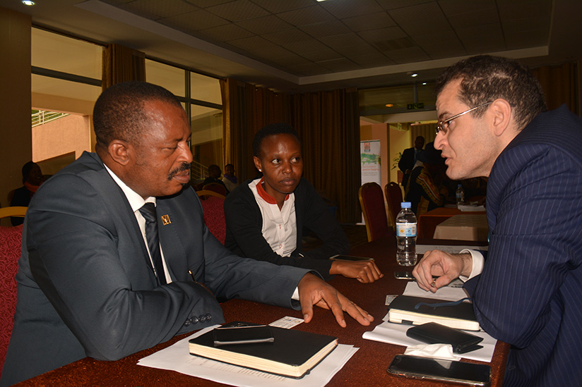 Urwibutso's Sina during B2B discussions with an Egyptian investor. / Frederic Byumvuhore.