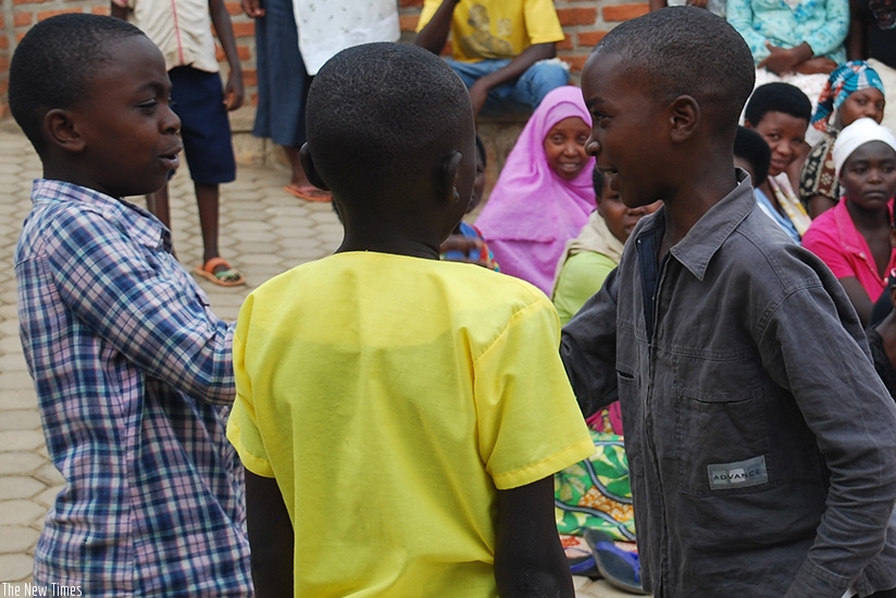 Pupils perform a play for their parents. Participating in such activities helps children to grow creative skills.  (Dennis Agaba)