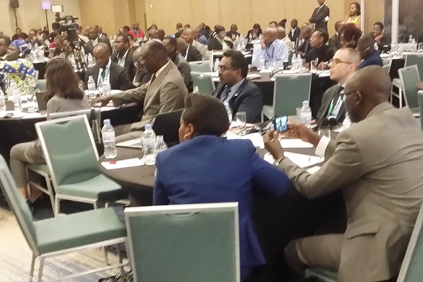 Some of the delegates who attended the conference yesterday.  (Peterson Tumwebaze)