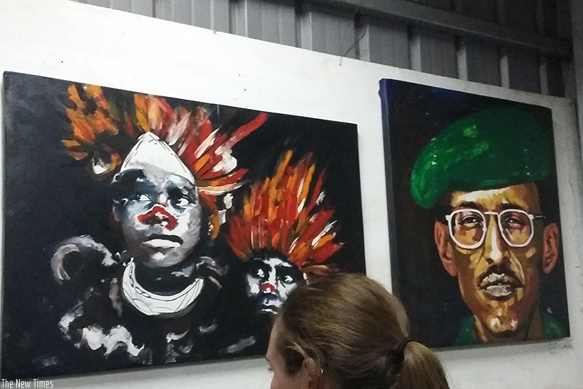 Paintings by the Indian artist Laxmi Lola.  (All photos by Moses Opobo)rn