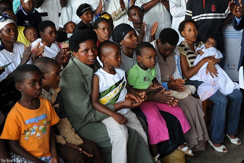 Mothers and their children at Kicukiro Health Centre in Kigali. File. 
