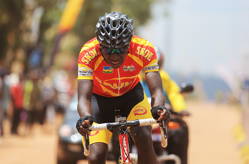 Benediction Club's youngster Didier Munyaneza rides in his solo break away in Saturdayu2019s race, is part of the cycling team that will compete in the forthcoming Commonwealth Games. / Sam Ngendahimana