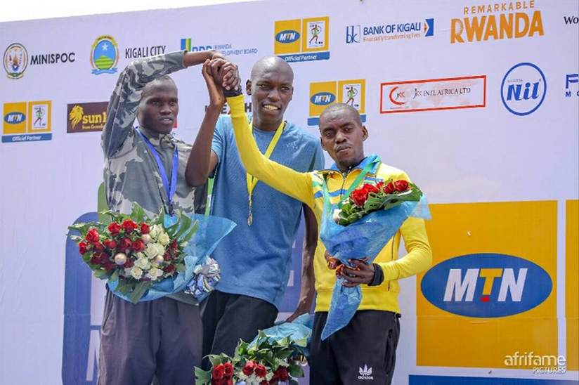 John Hakizimana finished third in Men's Half-Marathon at the 2017 Kigali International Peace Marathon.