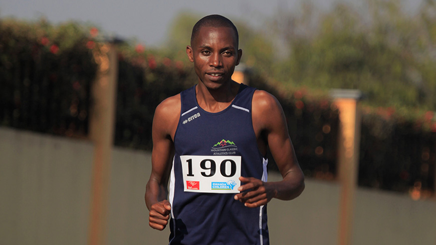 Rwandau2019s long distance runner Athlete Felicien Muhitira during the race. / Sam Ngendahimana