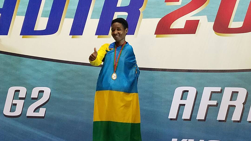 Consolu00e9e Rukundo was Rwanda's sole gold medallist on Wednesday. / Courtesy