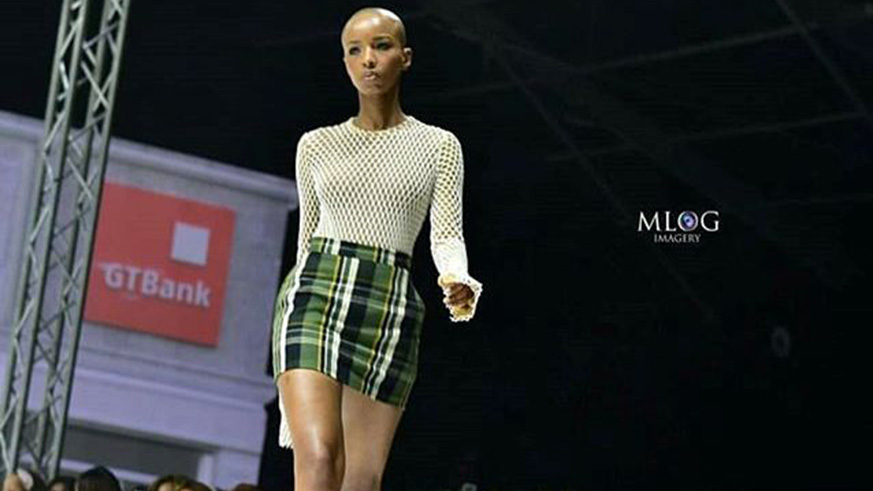 Sissi at a past fashion runway in Kigali. 