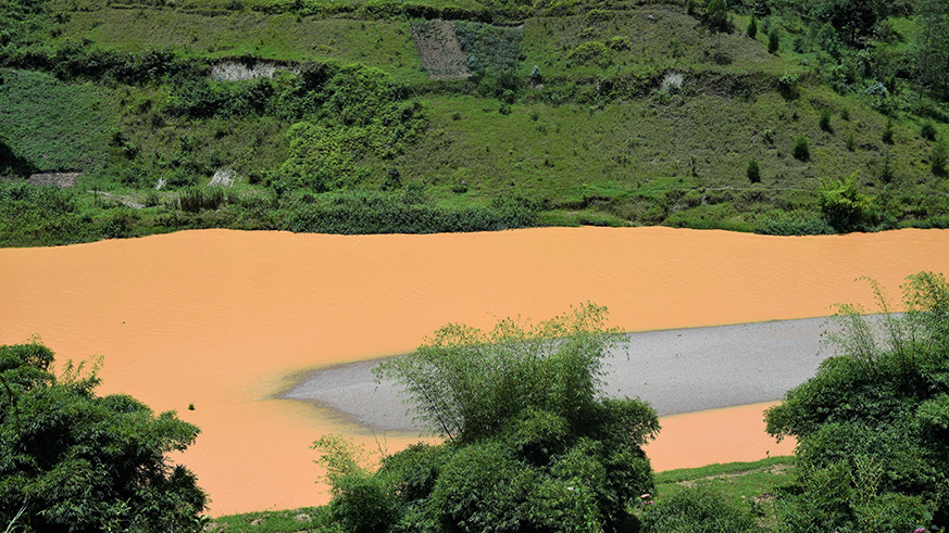 Some of the sediments in Nyabarongo river. / Michel Nkurunziza