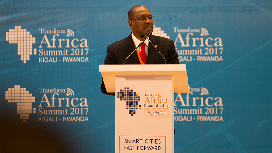 Dr Hamadoun Touru00e9, Transform Africau2019s Executive Director, speaking at last yearu2019s summit which attracted over 3000 delegates in Kigali. / File