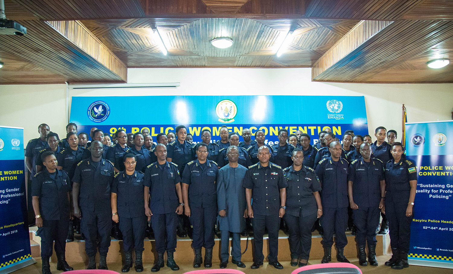 Participants of the 9th Police Women Convention in a group photo yesterday. / Nadege Imbabazi