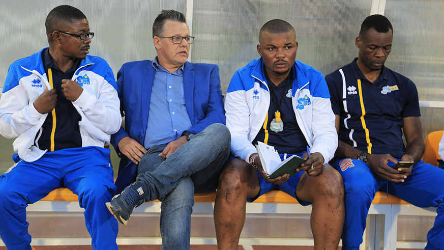 Ivan Mannaert (second left) and his assistants will be looking to a convincing win over the Mozambican side today. Sam Ngendahimana.