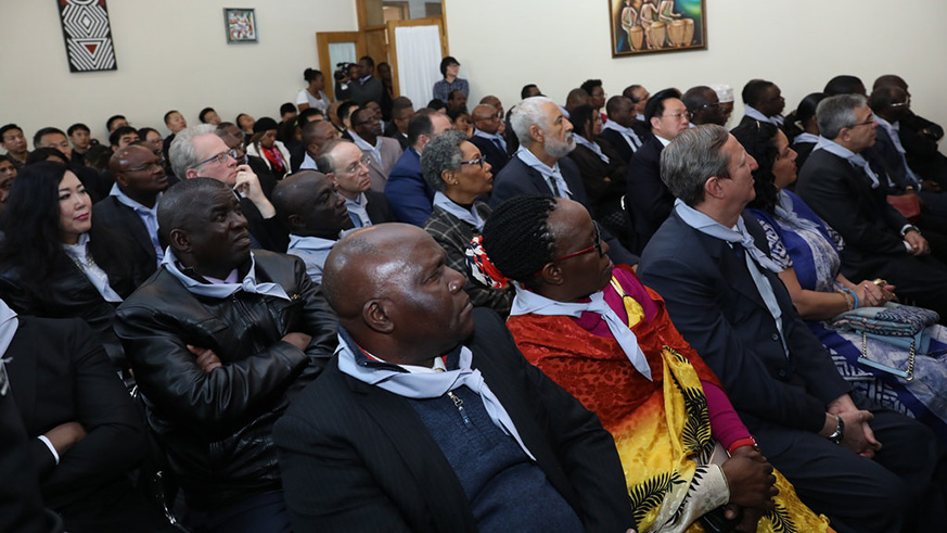 Ambassador charles kayonga giving remarks