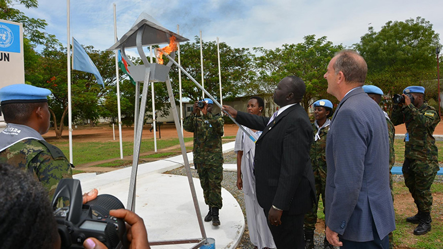 A flame of Remembrance was lit during the commemoration in Juba. / Courtesy