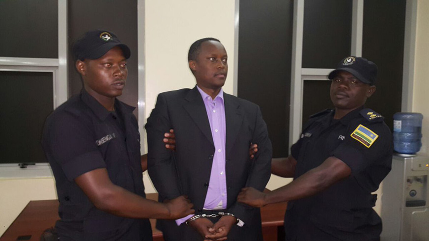 Genocide suspect Jean Claude Iyamuremye on his extradition in November 2016 from The Netherlands. In total, 18 suspects have been extradited to Rwanda. Net photo