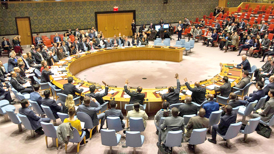 Members of the UN Security Council during a vote. The UN has never had a female Secretary General. Net.