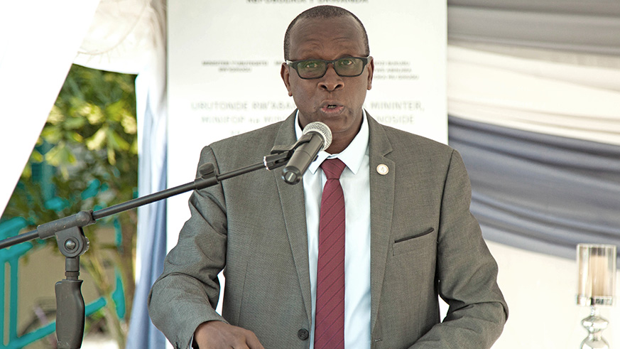 Dr Bizimana speaks during a past event. File.