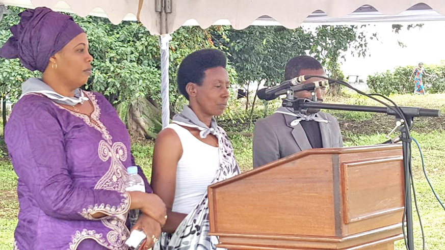 Mukakagoro shares her testimony during the 1994 Genocide against the Tutsi commemoration event.  J. Mbonyinshuti