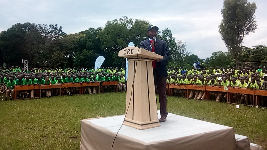 Dr Jean Baptise Mazarati. DDG RBC speaking to the Youth.Michel Nkurunziza