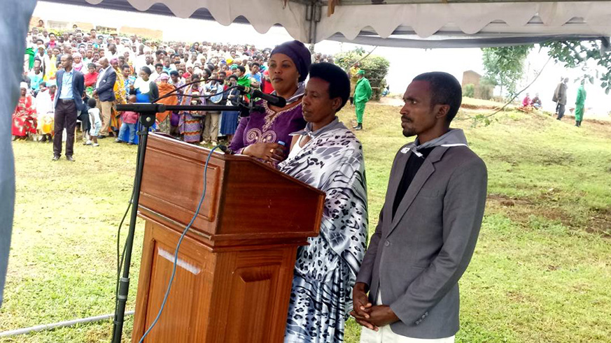 Mukakagoro shares her testimony during the 1994 Genocide against the Tutsi commemoration event.  J. Mbonyinshuti
