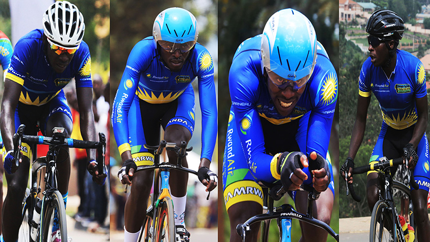 Team Rwanda riders Jean Claude Uwizeye, Valens Ndayisenga , Areruya Joseph and Didier Munyaneza will be representing Rwanda in Commonwealth games in Australia (Sam Ngendahimana)