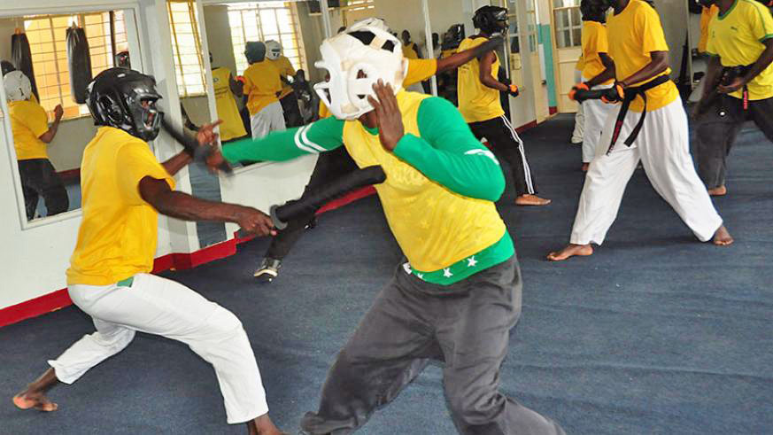 Sports Canbara players in a past training session at Amahoro stadium. Courtsey.
