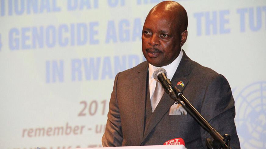 Ambassador Williams Nkurunziza delivering his remarks. (Courtesy photos)
