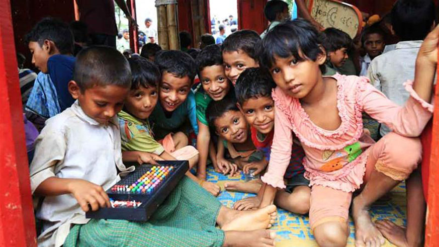 Close to 1,100 learning centres provide informal education to Rohingya children aged 4-14 years. Net photo