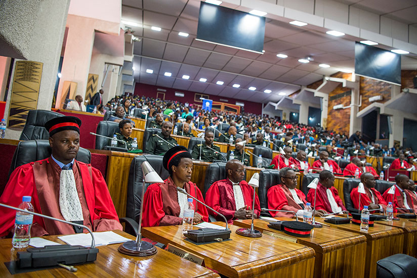 Some of the Supreme Court judges at the launch of the Judicial Year at parliament.