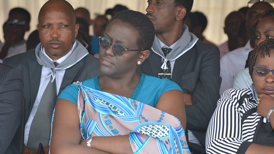 Marie Solange Kayisire the minister for Cabinet affairs during the commemoration event at Ruhanga. Jean d'Amour Mbonyinshuti