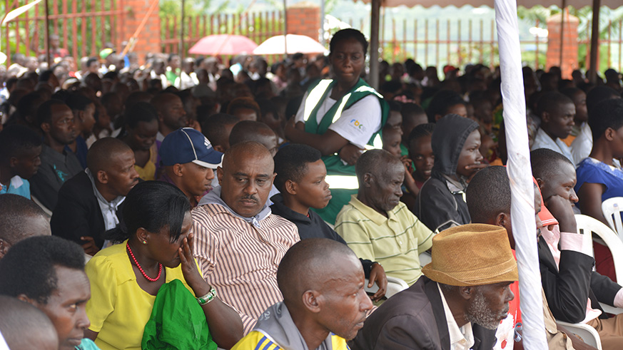 Some of mourners during the commemoration event at Ruhanga memorial site where over 150 were accorded decent burial. Jean d'Amour Mbonyinshuti 