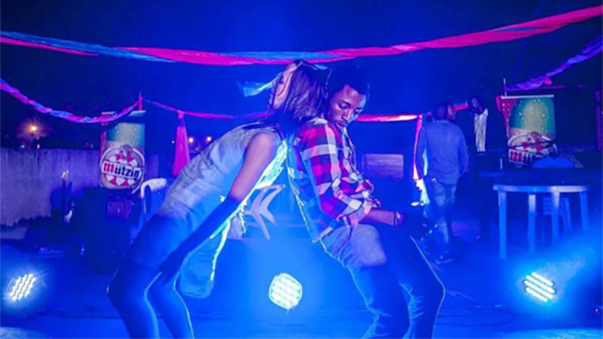 Actors Nina Harris (left) and Abdoul Mujyambere on stage at a past festival.