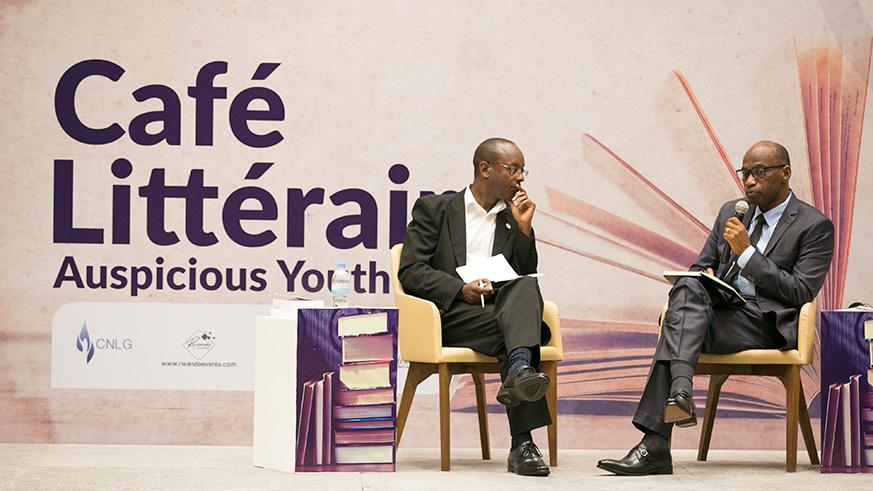 Dr Daniel Nyamwasa and Dr Jean Damascene Gasanabo, the moderator (left).