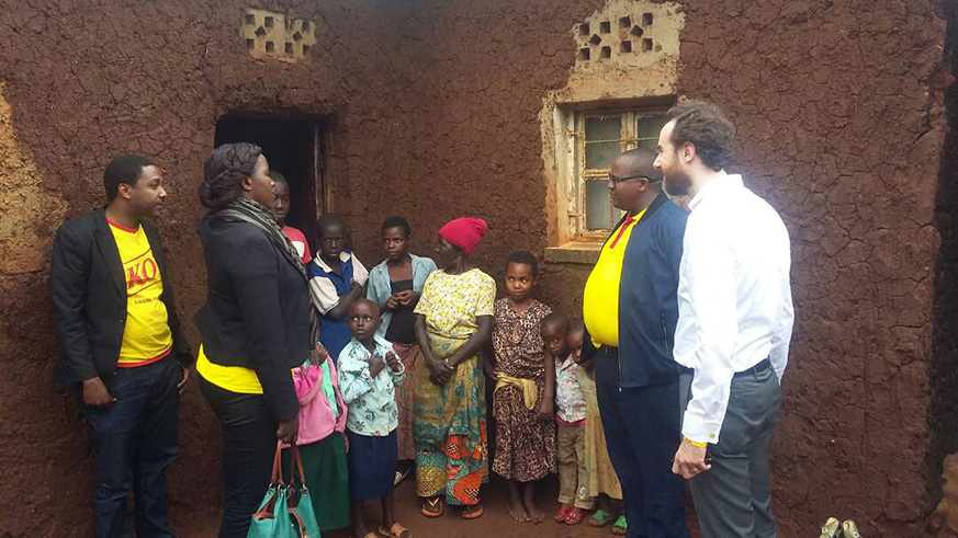 Relecom and Skol employees visit vulnerable households in Nyarugenge. Courtesy.
