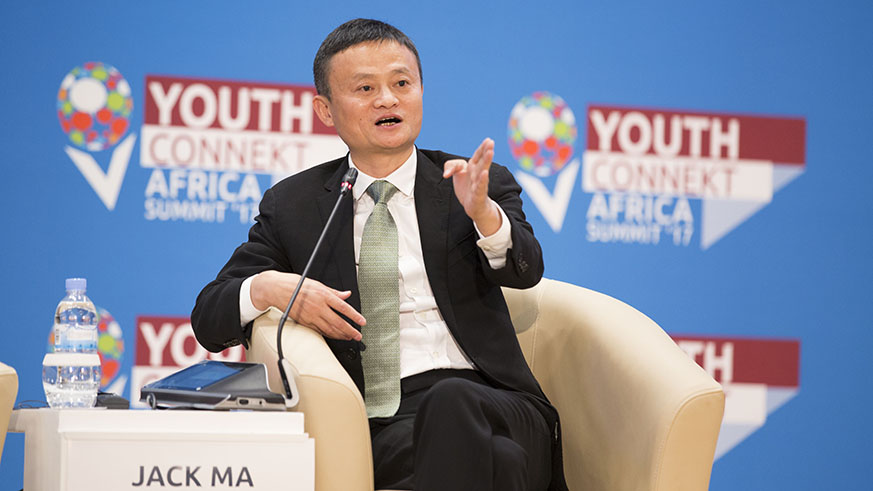 Chinese billionaire and founder of Alibaba Group, Jack Ma, speaking in Kigali last year during the YouthConnekt, where he announced that he was  creating a $10 million Young African Entrepreneurs Fund. /File.