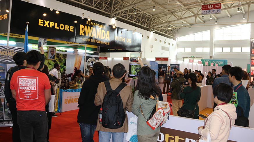 The Rwandan stand attracted many showgoers at the just-concluded China Outbound Travel and Tourism Market . Courtesy.