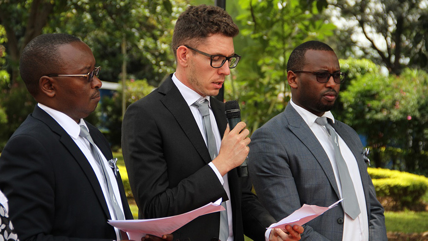 UN Staff and security officials observes a minute of silence to honour victims of the 1994 Genocide against the Tutsi. E. Mpirwa.