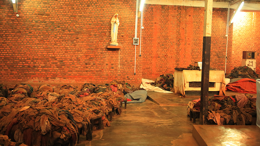 Inside the Former Nyamata Catholic Church turned into a genocide memorial. Genocidaires did not fear to kill Tutsi in churches.