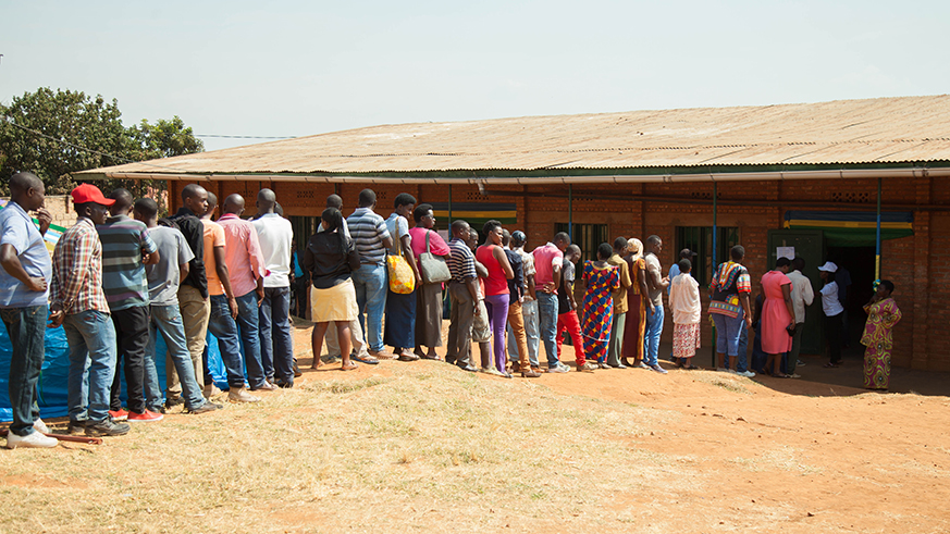 A queue of voters during the recent elections. Nadege Imbabazi.