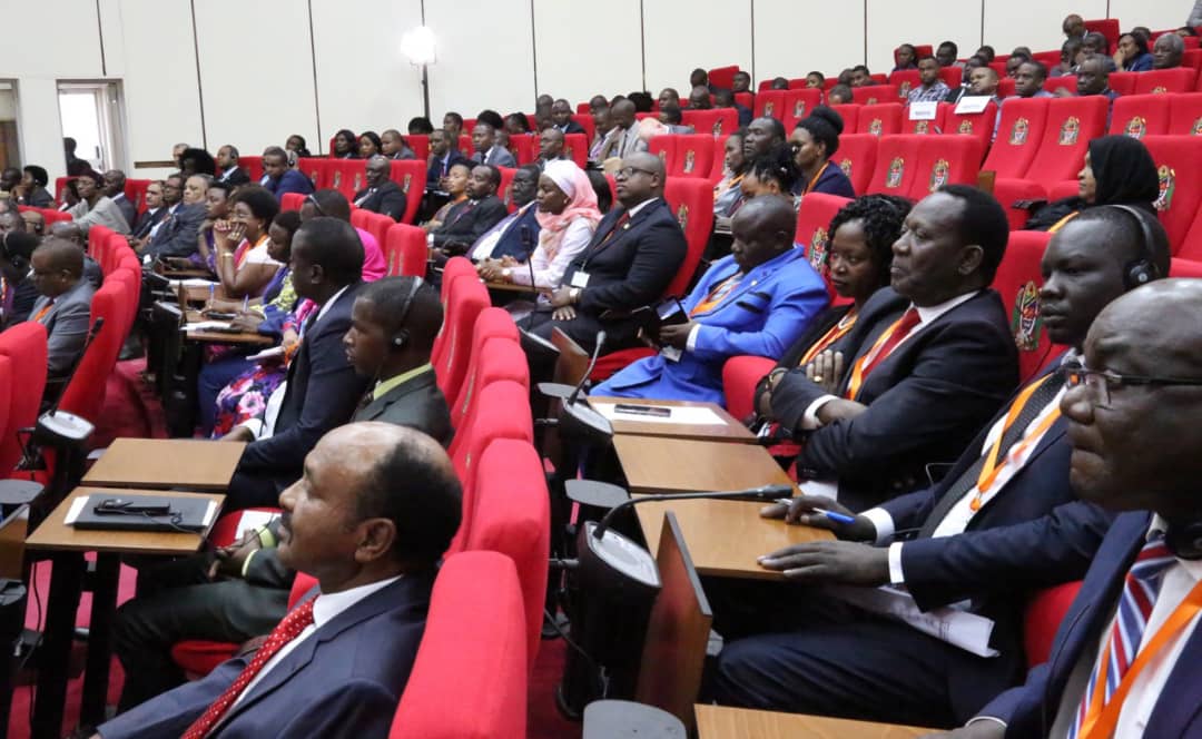 Members of the East African Legislative Assembly listening to President Magufuli. (Courtesy)