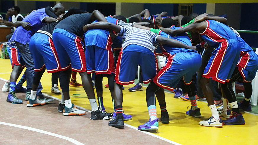 IPRC-Kigali players celebrate after defeating REG yesterday. Sam Ngendahimana.